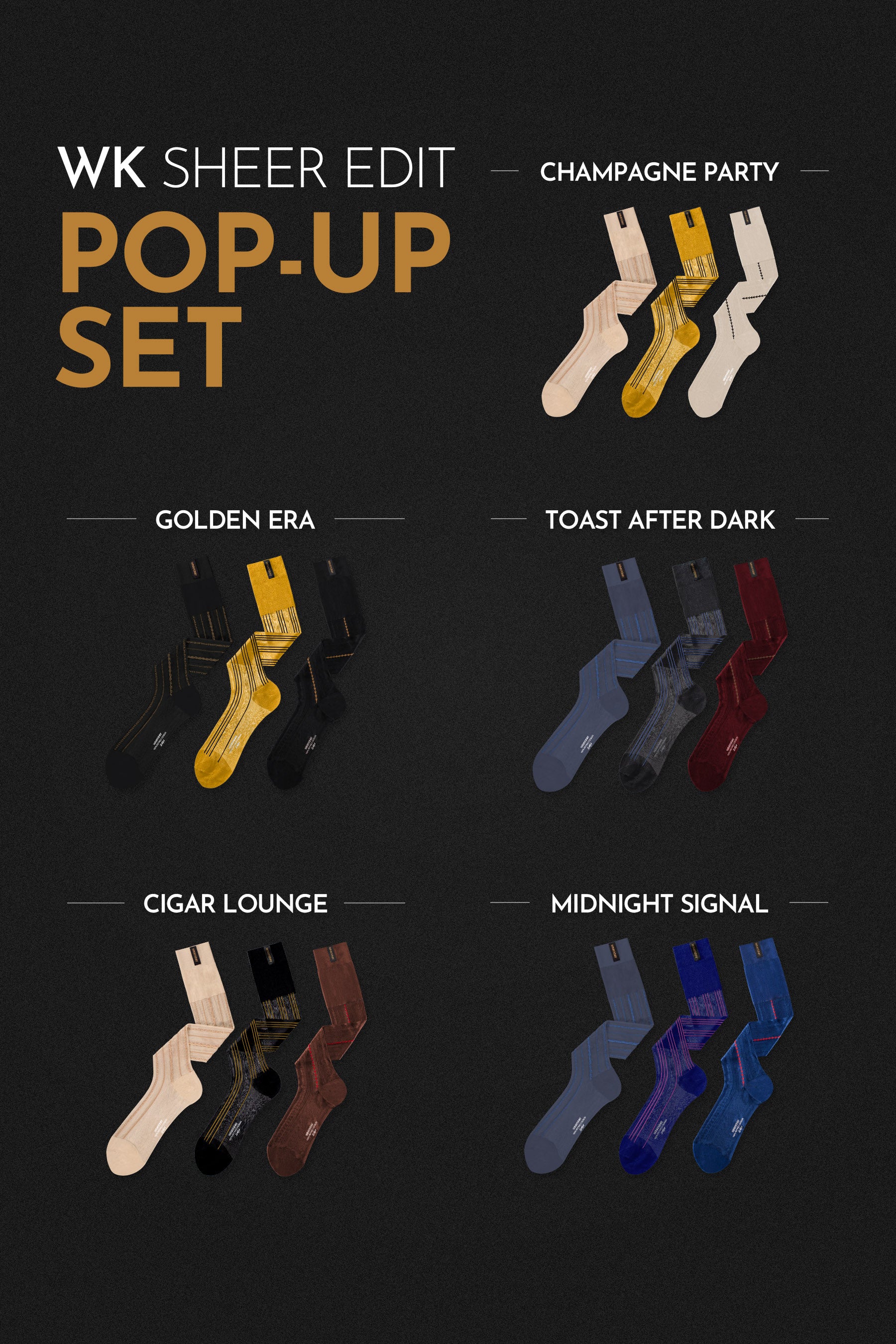 WK POP-UP SHEER SOCKS SET